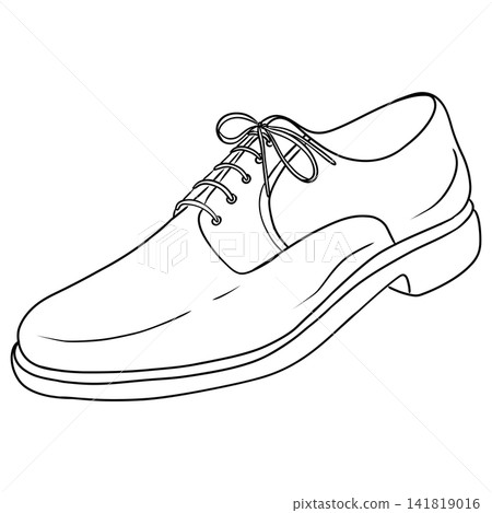 Elegant Groom Shoe Line Drawing Elegant Groom Shoe Line Drawing 141819016