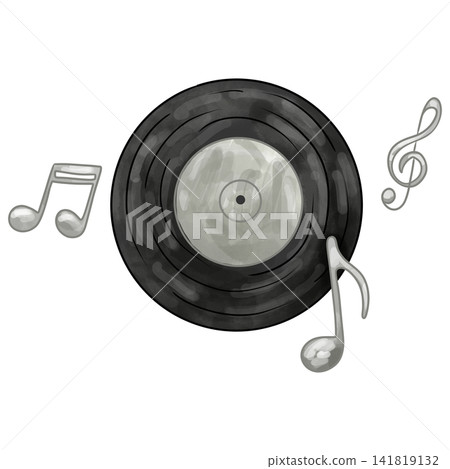 Watercolor Vinyl Record Illustration Watercolor Vinyl Record Illustration 141819132