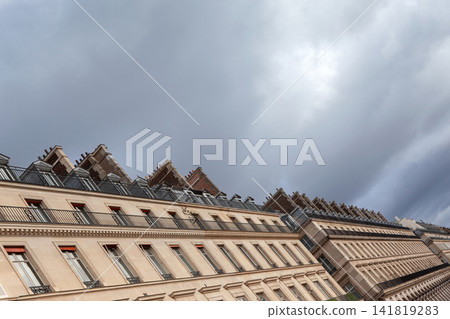 Perspective view of a row of Parisian buildings Perspective view of a row of Parisian buildings 141819283