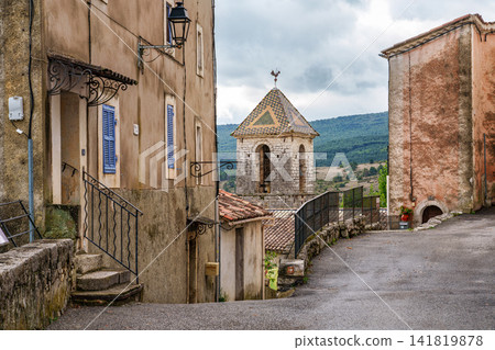 The narrow streets of the old village Trigance in Provence, France The narrow streets of the old village Trigance in Provence, France 141819878