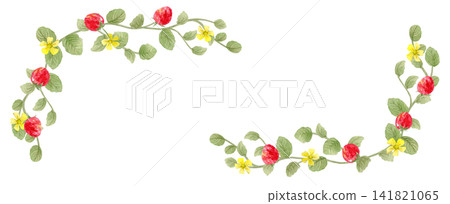 Watercolor strawberry frame material Watercolor strawberry frame material 141821065