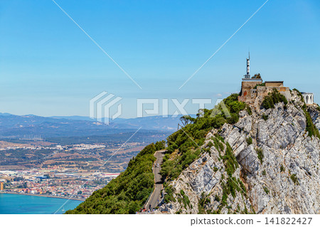 Aerial view of top of Gibraltar Rock, in Upper Rock Natural Reserve Aerial view of top of Gibraltar Rock, in Upper Rock Natural Reserve 141822427