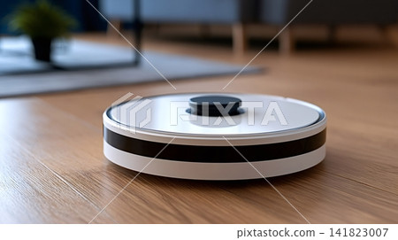 Robot vacuum cleaning modern home wooden floor Robot vacuum cleaning modern home wooden floor 141823007