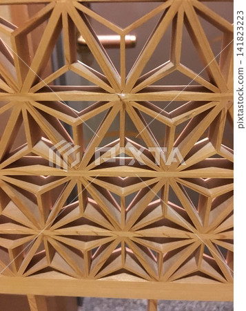 Japanese Modern Kumiko Woodwork: Hemp Leaf Pattern Japanese Modern Kumiko Woodwork: Hemp Leaf Pattern 141823223