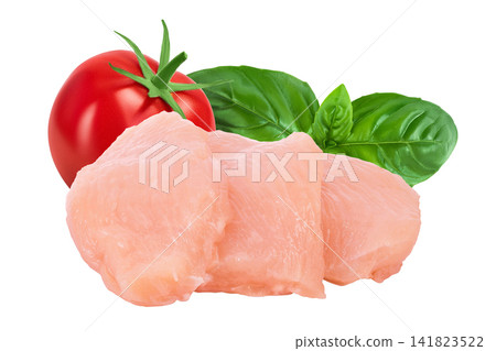 Raw chicken, fillet, isolated on white background with full depth of field Raw chicken, fillet, isolated on white background with full depth of field 141823522