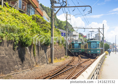 Scenery of Enoshima Electric Railway running Scenery of Enoshima Electric Railway running 141823532