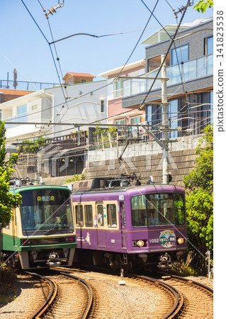 Scenery of Enoshima Electric Railway running Scenery of Enoshima Electric Railway running 141823538