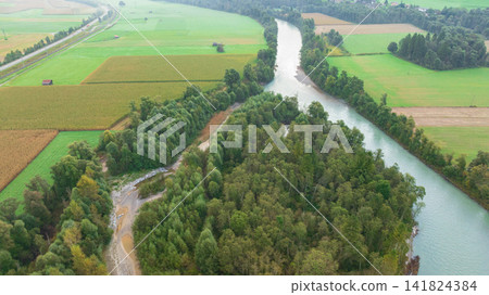 Lind im Drautal village and Alpine landscape in Carinthia summer Lind im Drautal village and Alpine landscape in Carinthia summer 141824384