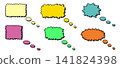 Shapes in various colors placed on a white background showing different designs and forms 141824398