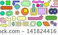 Different types of brush strokes on lined paper showing various designs and styles 141824416