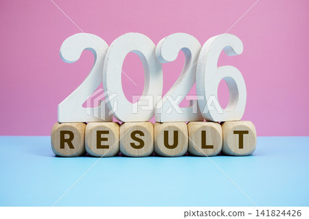 RESULT 2026 alphabet letters on pink and blue background RESULT 2026 alphabet letters on pink and blue background 141824426