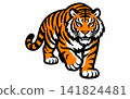 Vector illustration of a tiger mascot sneaking up. 141824481