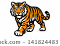 Vector illustration of a tiger mascot sneaking up. 141824483