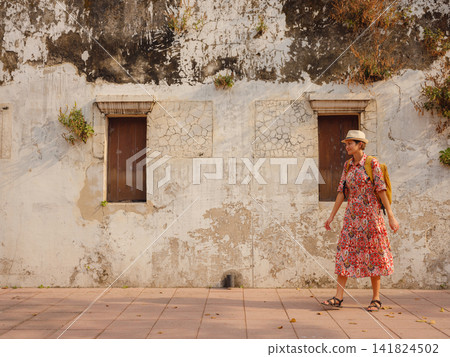 Tourist Woman Walking Lhong 1919 Chinatown Bangkok Thailand Tourist Woman Walking Lhong 1919 Chinatown Bangkok Thailand 141824502