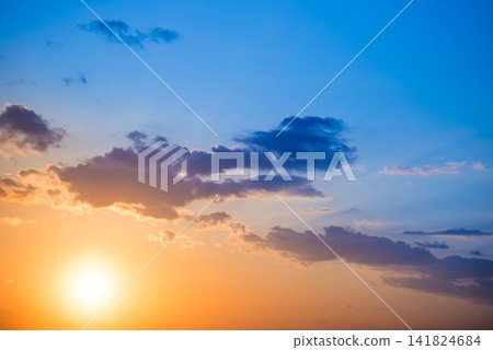 Sunset on sunset orange sky Sunset on sunset orange sky 141824684