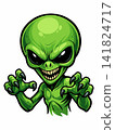 Vector illustration of a creepy green alien monster. 141824717