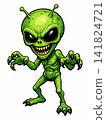 Vector illustration of a creepy green alien monster. 141824721