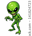 Vector illustration of a creepy green extraterrestrial alien monster. 141824723