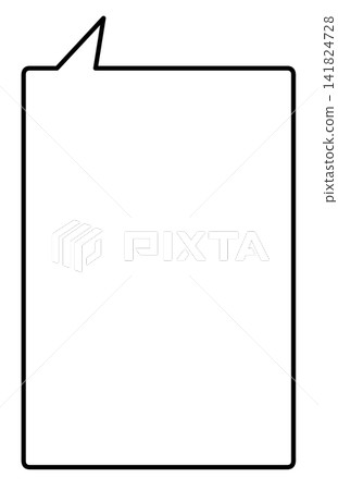A simple, vertically elongated, rectangular speech bubble with an opening at the top left. A simple, vertically elongated, rectangular speech bubble with an opening at the top left. 141824728