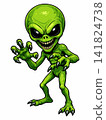 Vector illustration of a creepy green alien monster. 141824738