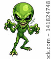 Vector illustration of a creepy green alien. 141824748