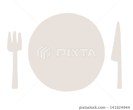 Frame of plate, knife, and fork Frame of plate, knife, and fork 141824944