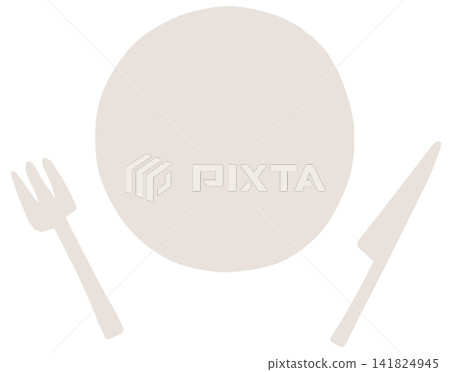 Frame of plate, knife, and fork Frame of plate, knife, and fork 141824945