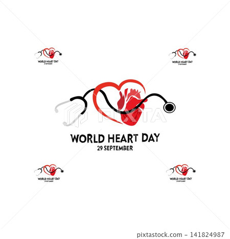world heart day heart day 29 september free vector Illustration world heart day heart day 29 september free vector Illustration 141824987