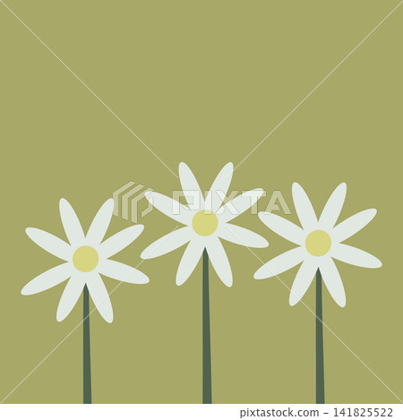 Muted abstract floral design on dusty olive green background Muted abstract floral design on dusty olive green background 141825522