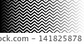 Horizontal zigzag gradient halftone lattice background. Monochrome transition linear backdrop. 141825878