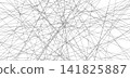 Abstract asymmetric black grid pattern with straight lines. Chaotic diagonal stripe texture on white background. Minimal geometric backdrop 141825887