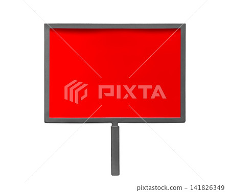 Red rectangular empty price sign or advertising display billboard isolated on white background Red rectangular empty price sign or advertising display billboard isolated on white background 141826349