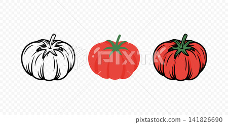 Cartoon Red Tomato Set, Vector Illustration. Red Tomato Isolated. Fresh Vegetable Ripeness Stages, Food Design, Farm Produce Clipart Cartoon Red Tomato Set, Vector Illustration. Red Tomato Isolated. Fresh Vegetable Ripeness Stages, Food Design, Farm Produce Clipart 141826690