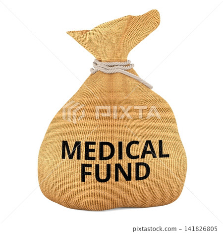 Medical fund, money bag for healthcare financing and support. 3D rendering Medical fund, money bag for healthcare financing and support. 3D rendering 141826805