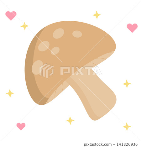 Cute Kawaii Pastel Brown Mushroom Vector Icon Cute Kawaii Pastel Brown Mushroom Vector Icon 141826936