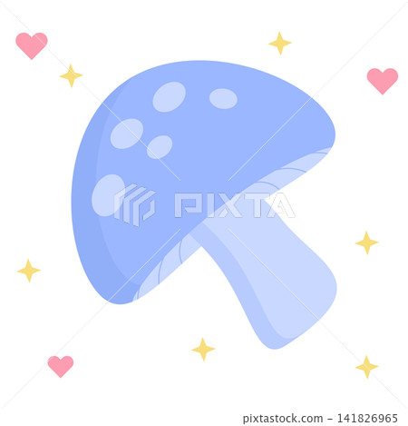 Cute Kawaii Pastel Periwinkle Mushroom Icon Cute Kawaii Pastel Periwinkle Mushroom Icon 141826965