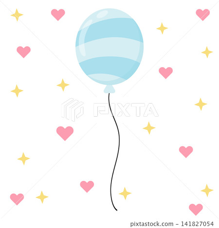 Cute Kawaii Pastel Light Blue Balloon Icon Cute Kawaii Pastel Light Blue Balloon Icon 141827054