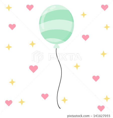 Cute Kawaii Pastel Mint Green Balloon Icon Cute Kawaii Pastel Mint Green Balloon Icon 141827055