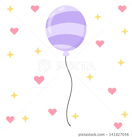 Cute Kawaii Pastel Purple Balloon Vector Icon Cute Kawaii Pastel Purple Balloon Vector Icon 141827056