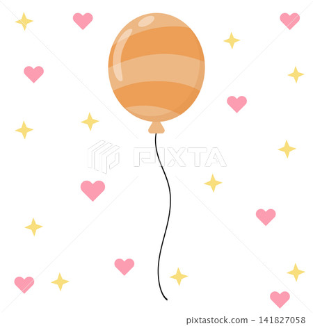 Cute Kawaii Pastel Orange Balloon Vector Icon Cute Kawaii Pastel Orange Balloon Vector Icon 141827058