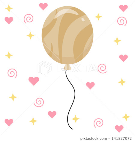 Cute Kawaii Pastel Brown Swirl Balloon Vector Icon Cute Kawaii Pastel Brown Swirl Balloon Vector Icon 141827072