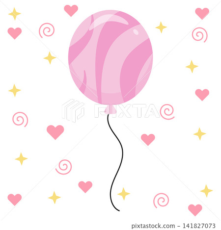 Cute Kawaii Pastel Rose Pink Swirl Balloon Icon Cute Kawaii Pastel Rose Pink Swirl Balloon Icon 141827073