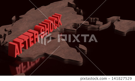 Aftershock Across Fractured Tectonic Plates Disaster Concept 3d render. Aftershock Across Fractured Tectonic Plates Disaster Concept 3d render. 141827529