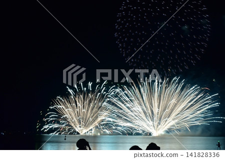Suigo Festival, Fireworks Display, Launching Fireworks, Shimane, Chugoku Region Suigo Festival, Fireworks Display, Launching Fireworks, Shimane, Chugoku Region 141828336