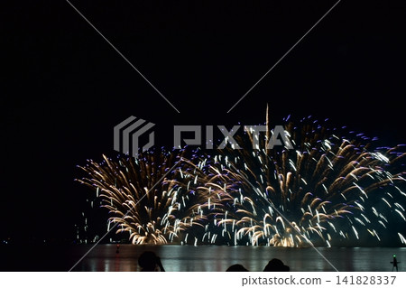 Suigo Festival, Fireworks Display, Launching Fireworks, Shimane, Chugoku Region Suigo Festival, Fireworks Display, Launching Fireworks, Shimane, Chugoku Region 141828337