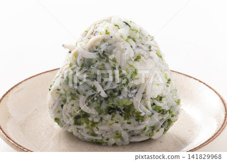 Aosa seaweed and boiled whitebait rice ball Aosa seaweed and boiled whitebait rice ball 141829968