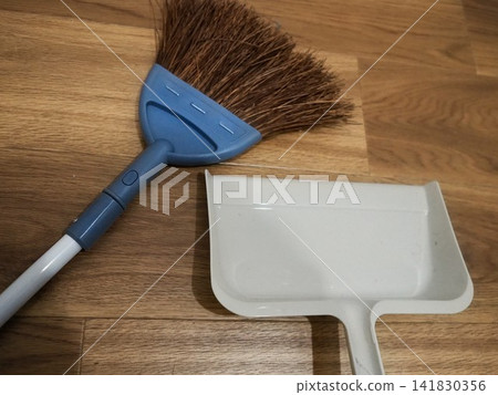 Broom and dustpan - cleaning tools Broom and dustpan - cleaning tools 141830356