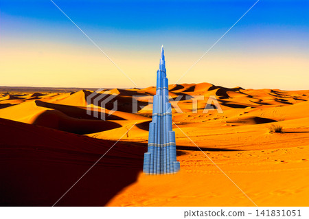Sahara Desert and Burj Khalifaville Synthetic Sahara Desert and Burj Khalifaville Synthetic 141831051