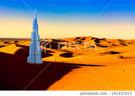 Sahara Desert and Burj Khalifaville Synthetic Sahara Desert and Burj Khalifaville Synthetic 141831053