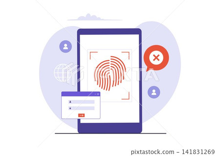 Fingerprint Mismatch Alert Mobile Biometric Verification Fingerprint Mismatch Alert Mobile Biometric Verification 141831269